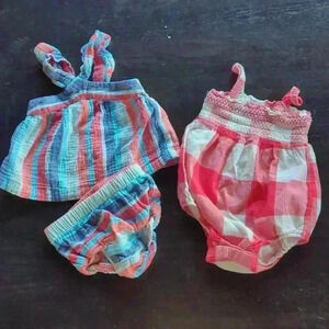 6-12 month Gap red & white bubble romper, red white & blue 12mo cat & jack set